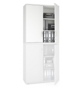 Aufsatzschrank MULTI M pro 294448, abschlie&szlig;bar, 2x3 OH, wei&szlig;, 100x111x42cm (BxHxT)