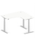 Sitz-Steh-Schreibtisch Jumbo Multi M, elektrisch h&ouml;henverstellbar, 65-130cm (H), 180x160cm (BxT), L-Form, wei&szlig; / silber