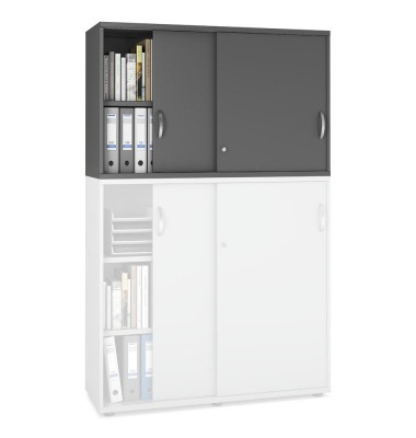 Aufsatzschrank MULTI M pro 333269, abschlie&szlig;bar, 2x2 OH, anthrazit, 120x75x42cm (BxHxT)