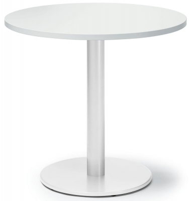 Konferenztisch MODUL, 73,5cm (H), 80x80cm (BxT), 4 Personen, rund, wei&szlig; / wei&szlig;