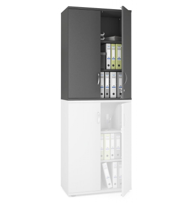 Aufsatzschrank MULTI M pro 333171, abschlie&szlig;bar, 3 OH, anthrazit, 80x111x42cm (BxHxT)
