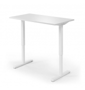 Sitz-Steh-Schreibtisch, elektrisch höhenverstellbar, 71,5-120,5cm (H), 160x65cm (BxT), rechteckig, weiß / weiß