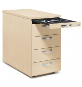 Standcontainer 294414, ahorn, 5 Schubladen, Holz, abschlie&szlig;bar