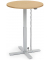 Sitz-Steh-Schreibtisch MODUL Monosäule, elektrisch höhenverstellbar, 71,5-120,5cm (H), 80x80cm (BxT), rund, buche / silber