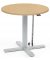 Sitz-Steh-Schreibtisch MODUL Monosäule, elektrisch höhenverstellbar, 71,5-120,5cm (H), 80x80cm (BxT), rund, buche / silber