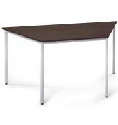 Konferenztisch 332099, 72,8cm (H), 160x69cm (BxT), 3 Personen, Trapezform, nussbaum dunkel / silber