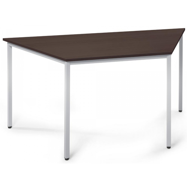4255704311235 - Konferenztisch 332099 728cm (H) 160x69cm (BxT) 3 Personen Trapezform nussbaum dunkel   silber 4255704311235 Deskin