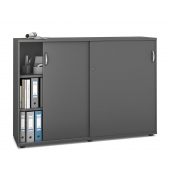 Schiebet&uuml;renschrank MULTI M pro 333259, abschlie&szlig;bar, 2x3 OH, anthrazit, 160x114x42cm (BxHxT)