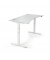 Sitz-Steh-Schreibtisch Cockpit MULTI M, elektrisch höhenverstellbar, 65-130cm (H), 180x90cm (BxT), Cockpitform, lichtgrau / weiß