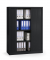 Rollladenschrank 330975, abschlie&szlig;bar, 4 OH, schwarz, 120x160x43cm (BxHxT)