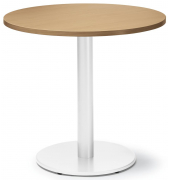 Konferenztisch 295364, 73,5cm (H), 80x80cm (BxT), 4 Personen, rund, nussbaum / weiß