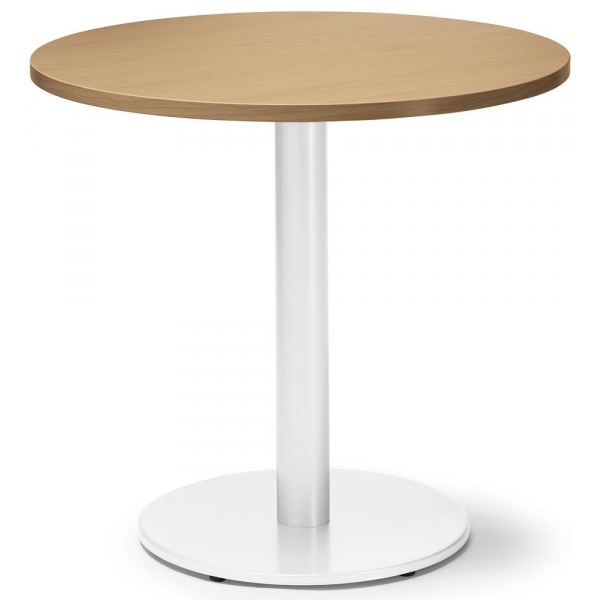 4255704311587 - Konferenztisch MODUL 735cm (H) 80x80cm (BxT) 4 Personen rund nussbaum   weiß 4255704311587 Deskin