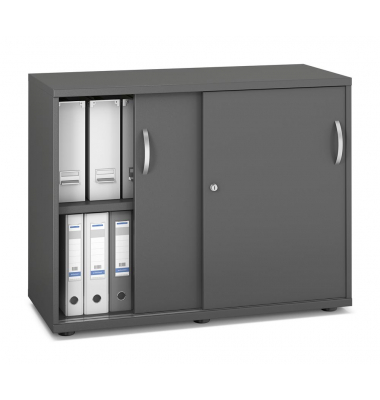 Schiebet&uuml;renschrank MULTI M pro 333249, abschlie&szlig;bar, 2x2 OH, anthrazit, 100x78x42cm (BxHxT)