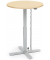 Sitz-Steh-Schreibtisch MODUL Monosäule, elektrisch höhenverstellbar, 71,5-120,5cm (H), 80x80cm (BxT), rund, ahorn / silber