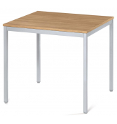 Konferenztisch 332100, 72,8cm (H), 80x80cm (BxT), 4 Personen, quadratisch, nussbaum / silber