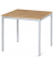 Konferenztisch 332100, 72,8cm (H), 80x80cm (BxT), 4 Personen, quadratisch, nussbaum / silber