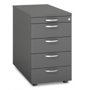 Standcontainer 333371, anthrazit, 5 Schubladen, Holz, abschlie&szlig;bar