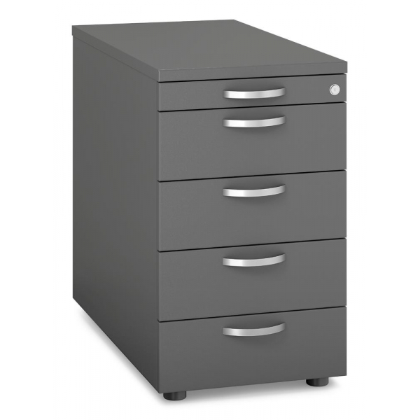 Deskin Standcontainer 333371, anthrazit, 5 Schubladen, Holz, abschließbar  Deskin