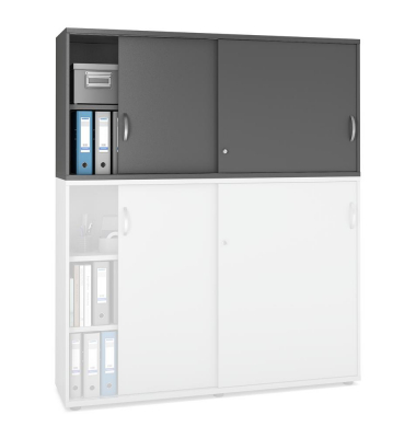 Aufsatzschrank MULTI M pro 333271, abschlie&szlig;bar, 2x2 OH, anthrazit, 160x75x42cm (BxHxT)