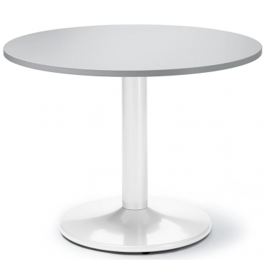 Konferenztisch MODUL, 73,5cm (H), 100x100cm (BxT), 5 Personen, rund, lichtgrau / wei&szlig;