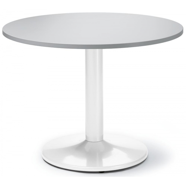 4255704312331 - Konferenztisch MODUL 735cm (H) 100x100cm (BxT) 5 Personen rund lichtgrau   weiß 4255704312331 Deskin