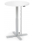 Sitz-Steh-Schreibtisch MODUL Monos&auml;ule, elektrisch h&ouml;henverstellbar, 71,5-120,5cm (H), 80x80cm (BxT), rund, wei&szlig; / silber