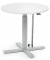 Sitz-Steh-Schreibtisch MODUL Monosäule, elektrisch höhenverstellbar, 71,5-120,5cm (H), 80x80cm (BxT), rund, weiß / silber