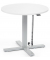 Sitz-Steh-Schreibtisch MODUL Monosäule, elektrisch höhenverstellbar, 71,5-120,5cm (H), 80x80cm (BxT), rund, weiß / silber