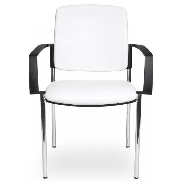 4255704312454 - Besucherstuhl VALERA 4 weiß   chrom mit Armlehnen 4-Fuß-Gestell 4255704312454 Deskin