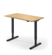 Sitz-Steh-Schreibtisch, elektrisch höhenverstellbar, 71,5-120,5cm (H), 120x65cm (BxT), rechteckig, buche / schwarz
