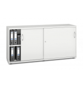 Schiebet&uuml;renschrank MULTI M pro 294465, abschlie&szlig;bar, 2x2 OH, wei&szlig;, 160x78x42cm (BxHxT)