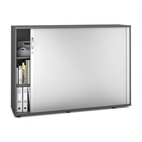 Deskin Rollladenschrank MULTI M pro 333293, abschließbar, 2x3 OH, anthrazit/alusilber, 160x114x42cm (BxHxT)  Deskin