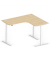 Sitz-Steh-Schreibtisch Jumbo Multi M, elektrisch höhenverstellbar, 65-130cm (H), 180x160cm (BxT), L-Form, buche / weiß