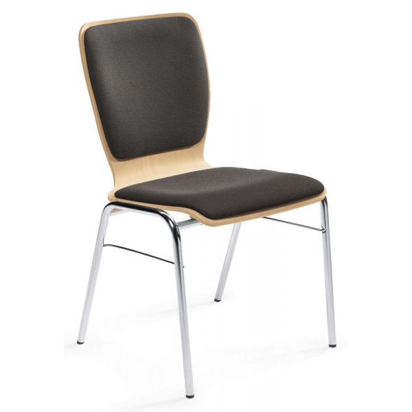 4 Stück Deskin Besucherstuhl JARA, schwarz / chrom, ohne Armlehnen, 4-Fuß-Gestell 4255704312928 Deskin