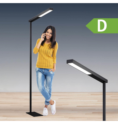 LED-Stehlampe, schwarz, mit Standfuß