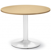 Konferenztisch 295366, 73,5cm (H), 100x100cm (BxT), 5 Personen, rund, buche / weiß