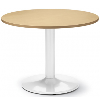 Konferenztisch 295366, 73,5cm (H), 100x100cm (BxT), 5 Personen, rund, buche / weiß