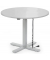 Sitz-Steh-Schreibtisch MODUL Monosäule, elektrisch höhenverstellbar, 71,5-120,5cm (H), 100x80cm (BxT), rund, lichtgrau / silber