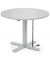 Sitz-Steh-Schreibtisch MODUL Monosäule, elektrisch höhenverstellbar, 71,5-120,5cm (H), 100x80cm (BxT), rund, lichtgrau / silber