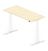 Sitz-Steh-Schreibtisch Comfort Multi M Pro, elektrisch höhenverstellbar, 64-130cm (H), 200x80cm (BxT), rechteckig, ahorn / weiß