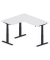 Sitz-Steh-Schreibtisch Jumbo Multi M, elektrisch höhenverstellbar, 65-130cm (H), 180x160cm (BxT), L-Form, lichtgrau / schwarz