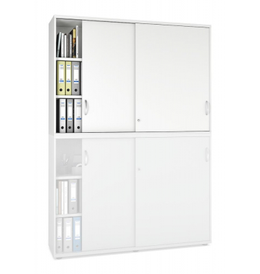 Aufsatzschrank MULTI M pro 294474, abschlie&szlig;bar, 2x3 OH, wei&szlig;, 160x111x42cm (BxHxT)