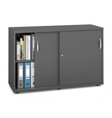 Schiebet&uuml;renschrank MULTI M pro 333251, abschlie&szlig;bar, 2x2 OH, anthrazit, 120x78x42cm (BxHxT)