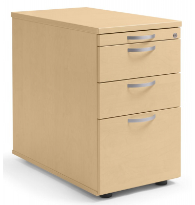 Standcontainer 294417, buche, 3 Schubladen, Holz, abschlie&szlig;bar