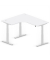 Sitz-Steh-Schreibtisch Jumbo Multi M Pro, elektrisch höhenverstellbar, 65-130cm (H), 180x160cm (BxT), L-Form, lichtgrau / silber