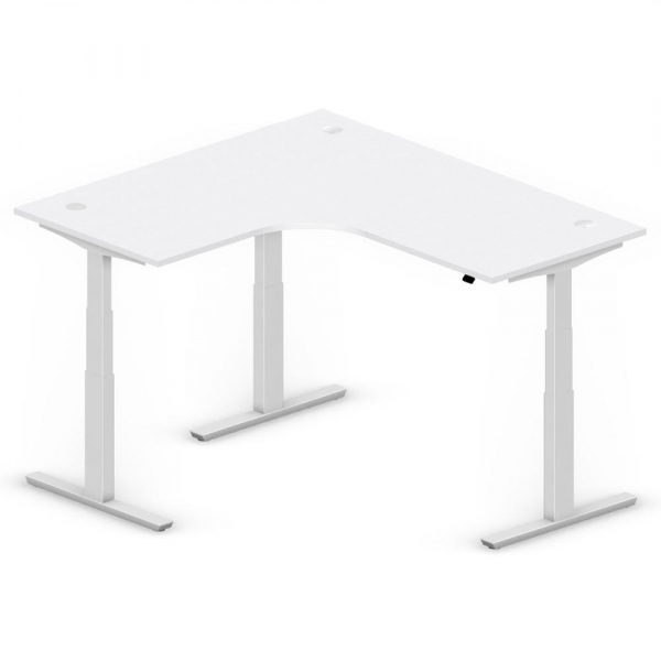 4255704313321 - Sitz-Steh-Schreibtisch Jumbo Multi M Pro 295096 elektrisch höhenverstellbar  1800mmxmm (BxT) L-Form lichtgrau   Alusilber RA