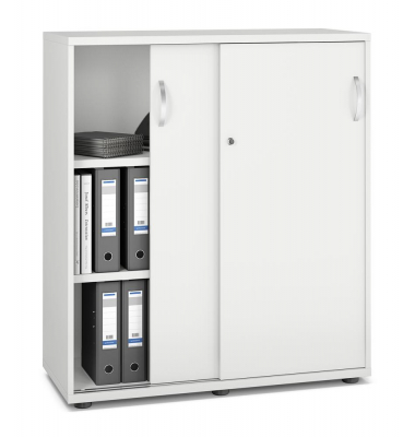 Schiebet&uuml;renschrank MULTI M pro 294466, abschlie&szlig;bar, 2x3 OH, wei&szlig;, 100x114x42cm BxHxT)