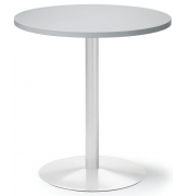 Konferenztisch 295355, 72cm (H), 70x70cm (BxT), 3 Personen, rund, lichtgrau / weiß