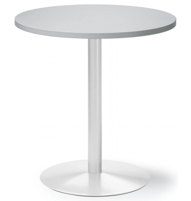 Konferenztisch 295355, 72cm (H), 70x70cm (BxT), 3 Personen, rund, lichtgrau / weiß