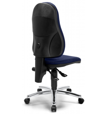 B&uuml;rostuhl COMFORT P, blau / chrom, bis 110kg, ohne Kopfst&uuml;tze